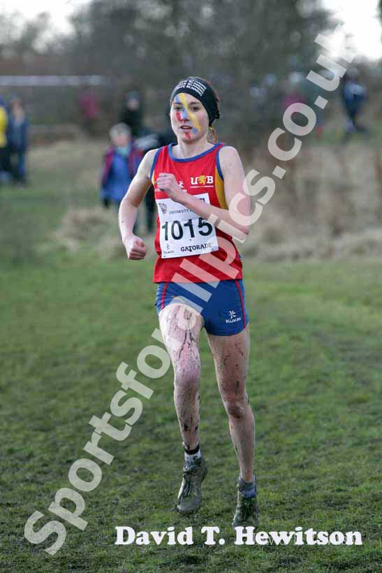 Lauren Howarth on her way to 2nd place in the 2013 BUCS Cross Country Championships.